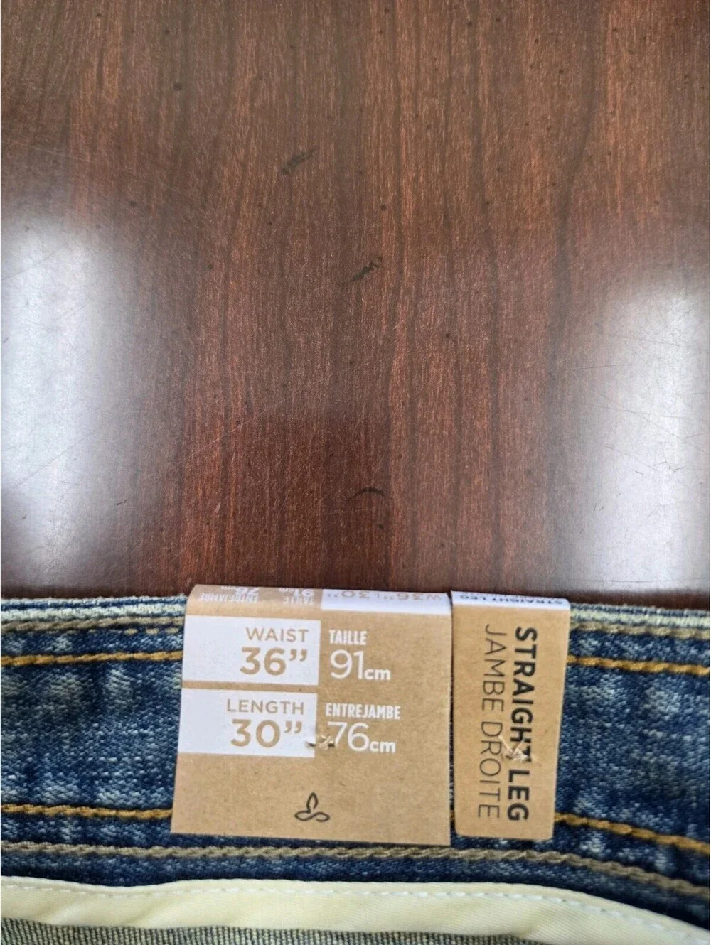 NWT prAna Axiom Jean Mens 36x30 Antique Stone Wash Straight Leg Pants Gorpcore